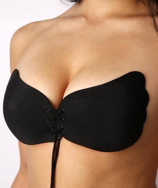 Black invisible bra
