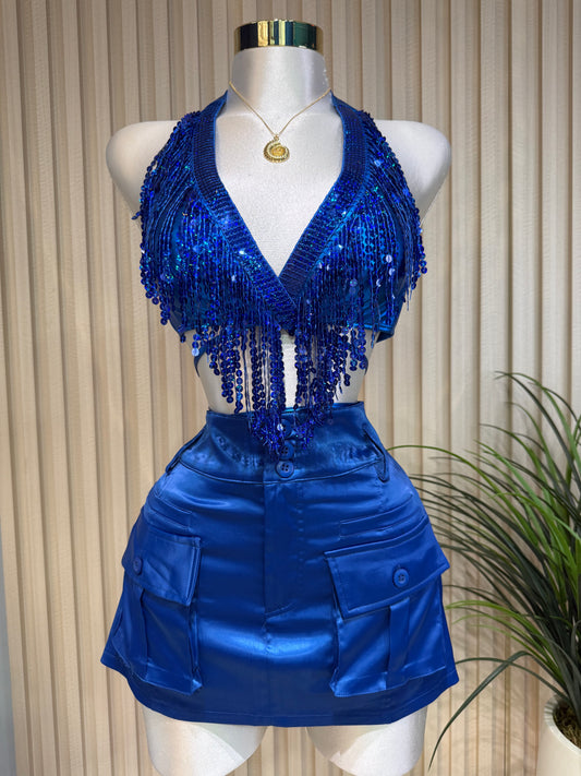 Sequin Royal Top