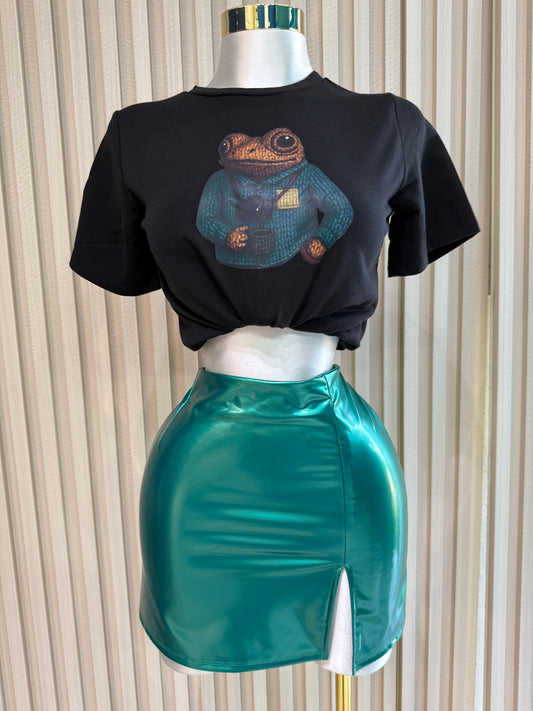 Metallic Green Skirt