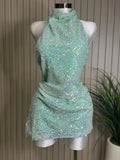 Sequin Aqua  Dress