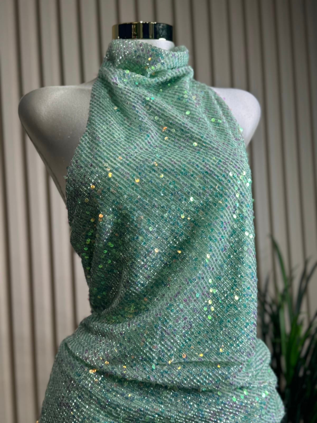 Sequin Aqua  Dress
