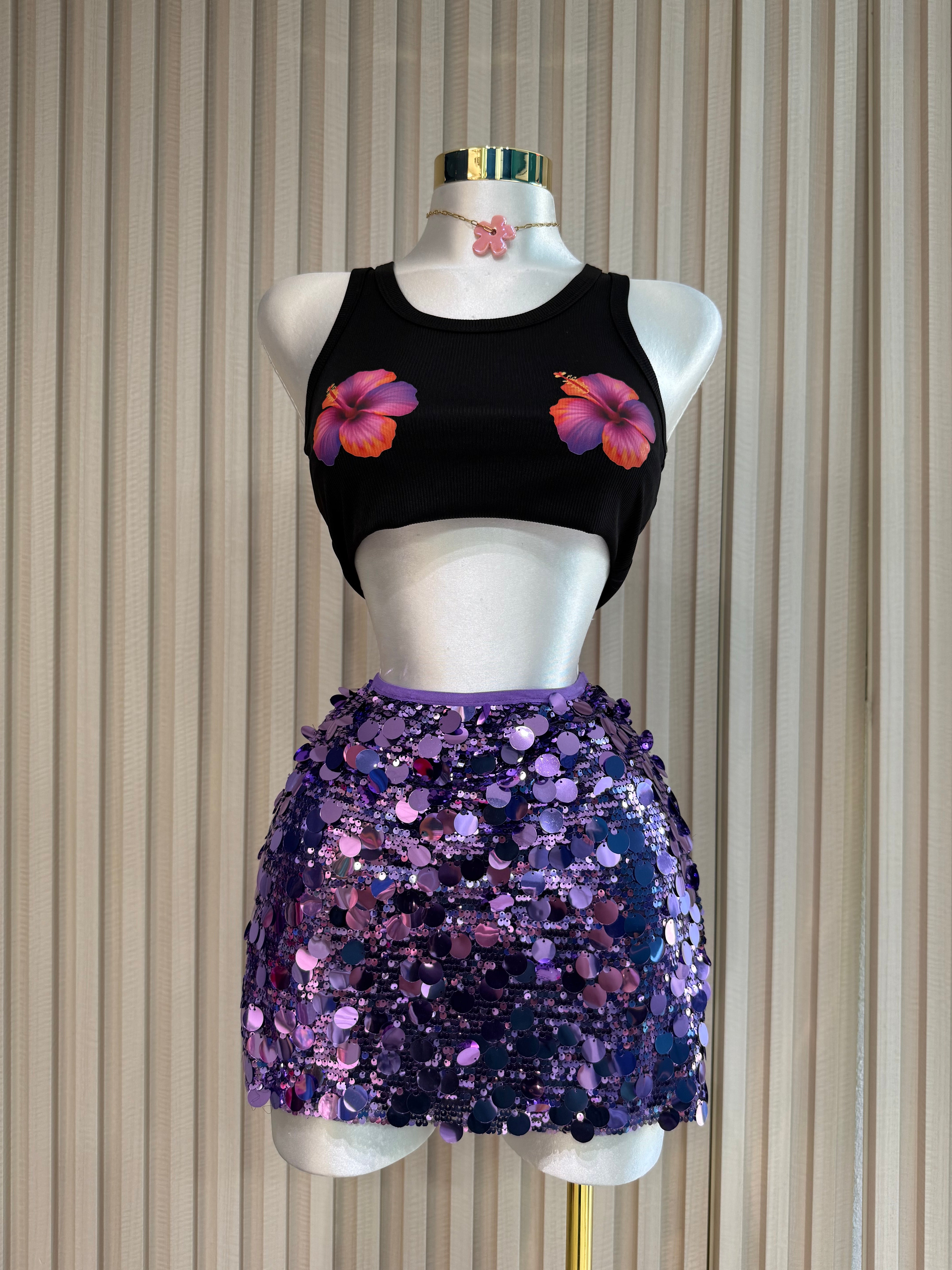 Violet Sequin Skirt