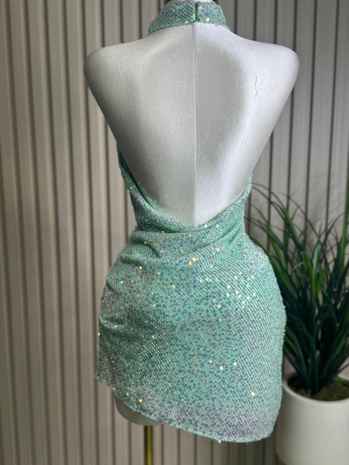 Sequin Aqua  Dress