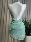 Sequin Aqua  Dress