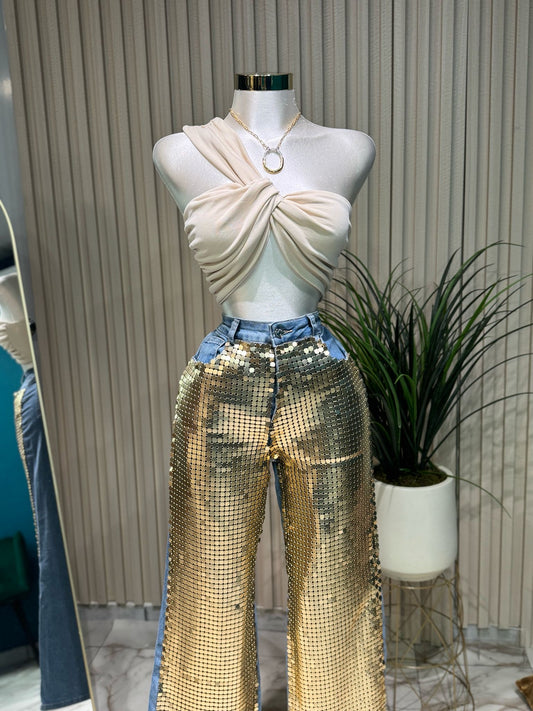 Gold Cristals Denim