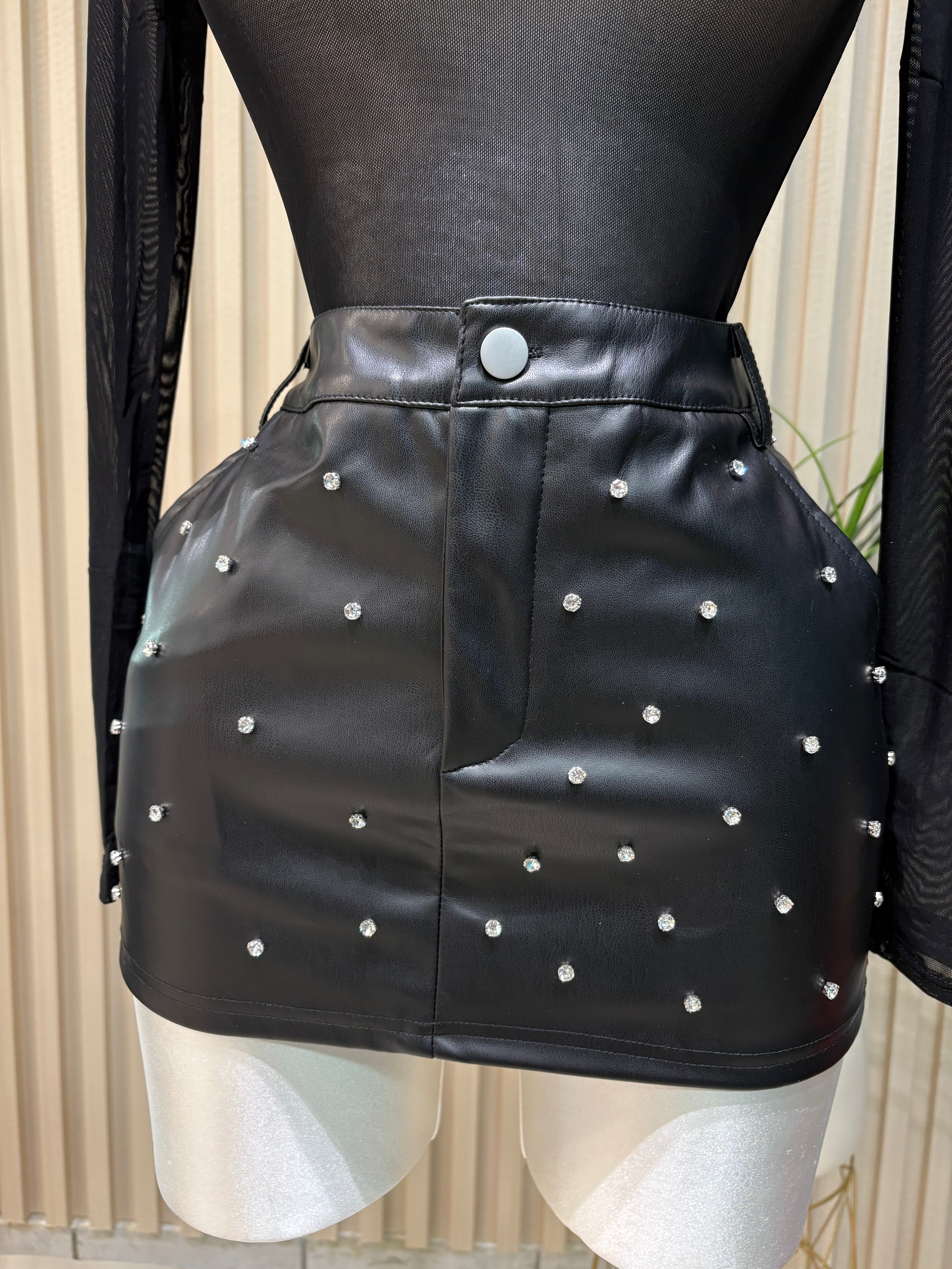 Black mini skirt