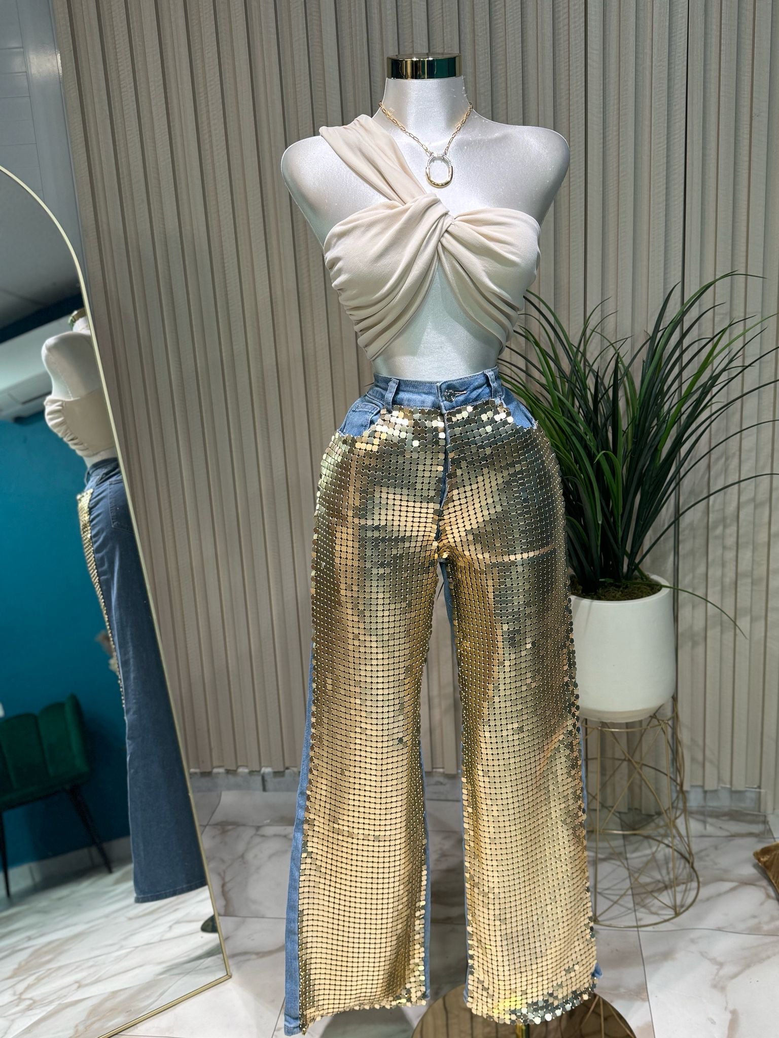 Gold Cristals Denim